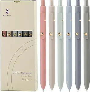 Ddaowanx Gel Pens, 6 Pcs 0.5mm Quick Dry Black Ink Pens Fine Point Smooth Writing Pens