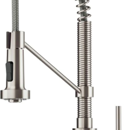 KRAUS Bolden Commercial Style 2-Function Single Handle Pull Down Kitchen Faucet in Spot-Free Stainless Steel, KPF-1610SFS