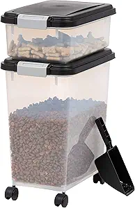 IRIS USA Dog Food Storage Container, 30 lbs & 11 lbs Combo, Cat Food Storage Container,