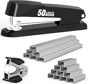 Metal Stapler Heavy Duty 50 Sheet Capacity with 1750 Staples and Staple Remover