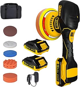 Cordless Car Buffer Polisher kit with 21V 2 X 2.0Ah Rechargeable Batteries
